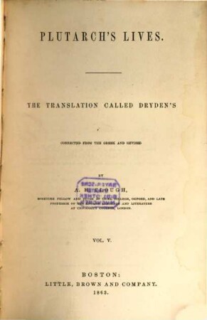 Plutarch's lives : the translation called Dryden's, 5
