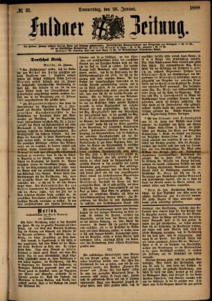 Ausgabe vom Donnerstag, den 26. Januar 1888.