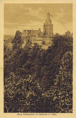 Ansichtskarte: Burg Falkenstein im Selketal im Harz