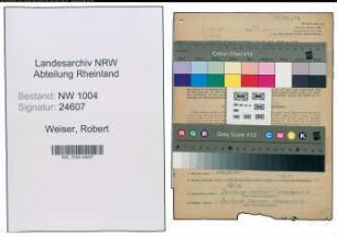 Entnazifizierung Robert Weiser , geb. 15.07.1911 (Schlosser)
