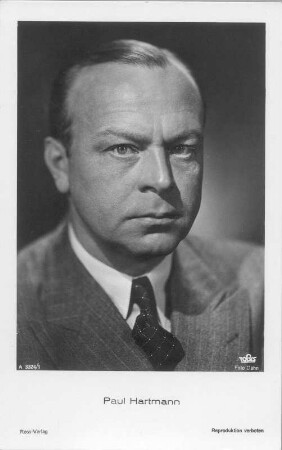 Porträt Paul Hartmann. Fotografie (Weltpostkarte). Um 1945