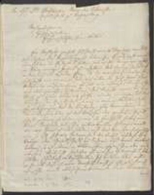 Brief von Johan Gottfried Klein an Johann Jacob Kohlhaas