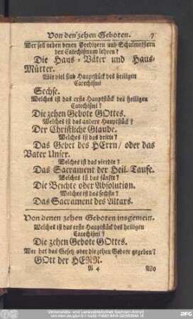 Von denen zehen Geboten insgemein.