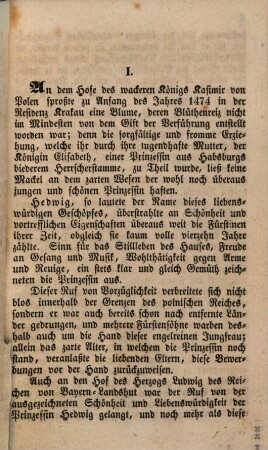 Hedwig, die schöne Königstochter aus Polen, Gemahlin Herzogs Georg des Reichen von Bayern-Landshut, und die Schatzkammern auf dem Schlosse zu Burghausen : historisches Trauergemälde aus d. 15. Jahrhundert ; für theilnehmende Herzen geschrieben
