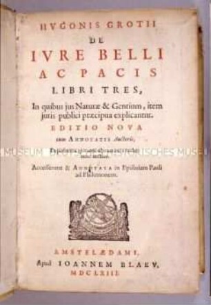 Drei Bücher vom Recht des Krieges und des Friedens