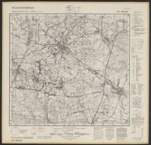 Messtischblatt 5879 = [3391] : Nikolai, heute Mikołów, Polen, 1943 : Messtischblatt 5879 = [3391] : Nikolai. - Aufn. 1881, hrsg. 1883, bericht. 1941, Ausg. 1943. - [Berlin] : Reichsamt für Landesaufnahme, 1943. - 1 Kt. : einfarbig. - Mit Zeichenerkl., Höhenlinien u. Höhenang. - Mit politischen Grenzen