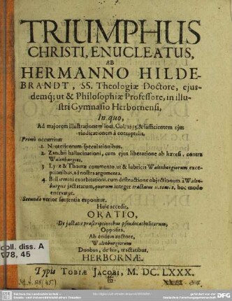 Triumphus Christi enucleatus