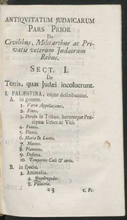 Antiquitatum Judaicarum Pars Prior