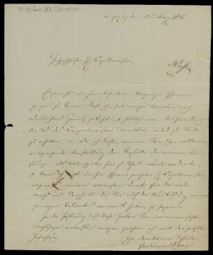 Brief von Ferdinand David an Louis Spohr