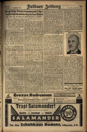 Dritte Ausgabe vom Samstag, den 14. September 1929.
