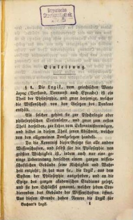 Grundsätze der Philosophie, 1. Die Logik und Metaphysik