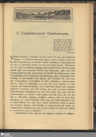 V. Empfehlenswerte Etablissements