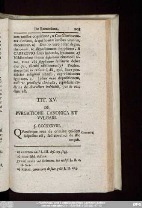 Tit. XV. De Purgatione Caonica Et Vulgari.