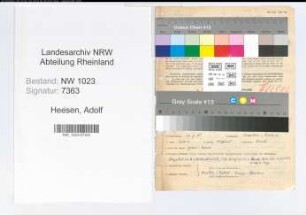 Entnazifizierung Adolf Heesen , geb. 23.07.1895 (Landgerichtsrat)