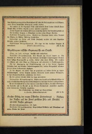Abgeschlagene russische Gegenangriffe am Dnjestr.