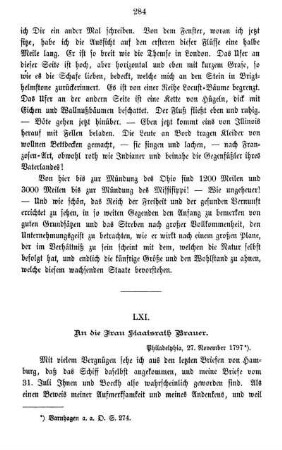 LXI. An die Frau Staatsrath Brauer.