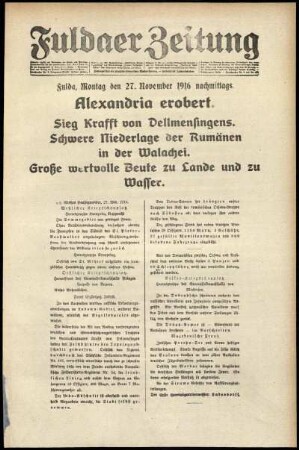 Ausgabe vom Montag, den 27. November 1916.