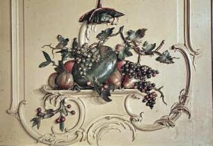 Wanddekoration mit Tieren, Früchten und Pflanzen