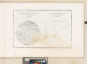 Carte de l'hémisphère terrestre qui contient les deux pôles magnétiques.