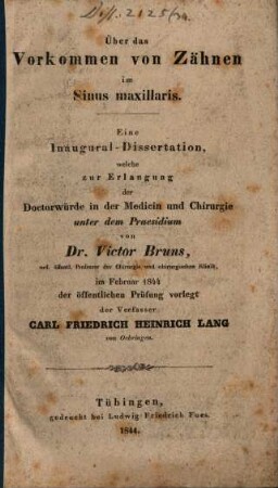 Über das Vorkommen von Zähnen im Sinus maxillaris