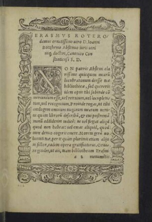 [Catalogus lucubrationum Erasmi Roterodami]