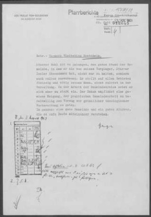 Brettheim-Hilgartshausen: Visitationsbericht mit Pfarrbericht 1963