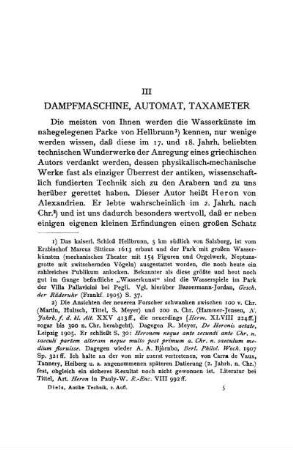 III Dampfmaschine, Automat, Taxameter
