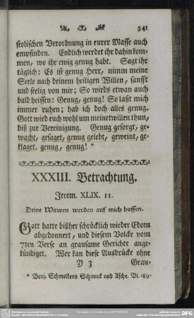 XXXIII. Betrachtung. Jerem. XLIX. 11.