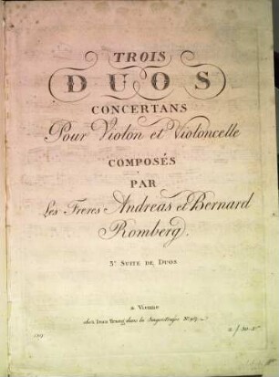 Trois duos concertans pour violon et violoncelle : 3e suite de duos