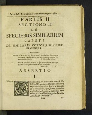 Partis II Sectionis II De Speciebus Similarium