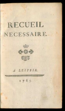 Recueil Nécessaire
