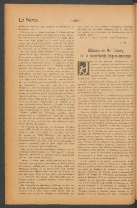 Influencia de Mr. Canning en la emancipación hispano-americana