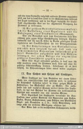 IX. Das Kochen und Heizen mit Leuchtgas