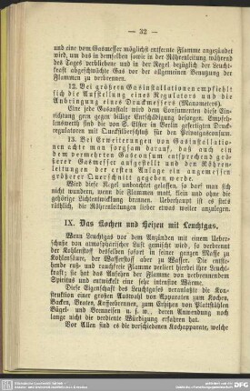 IX. Das Kochen und Heizen mit Leuchtgas