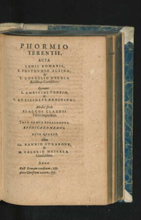 Phormio Terentii.