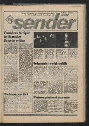 Betriebszeitung 'WF-Sender', Nr.22/1983 (1. Juniausgabe 1983)