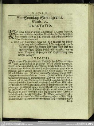 Am Sonntage Septuagesimae. Matth. 20