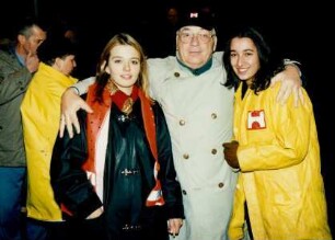 Demonstration bei der Philipp Holzmann AG und Besuch von Bundeskanzler Gerhard Schröder, 24.11.1999
