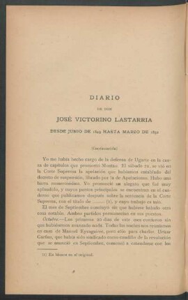 Diario desde Junio de 1849 hasta Marzo de 1852 - (Continuación)