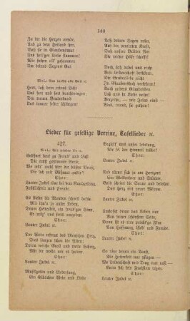 Lieder für gesellige Vereine, Tafellieder u.