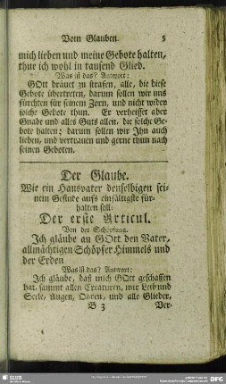 Der Glaube : Wie ein Hausvater denselbigen seinem Glaube aufs einfältigste fürhalten soll