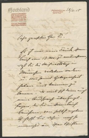 Nachlass von Max Scheler (1874-1928) – BSB Ana 315, E.2.1. Muth, Carl. Max Scheler (1874-1928) Nachlass: Briefe und Karte von Carl Muth an Max Scheler - BSB Ana 315.E.II.1. Muth, Carl