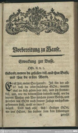 Vorbereitung zu Hause