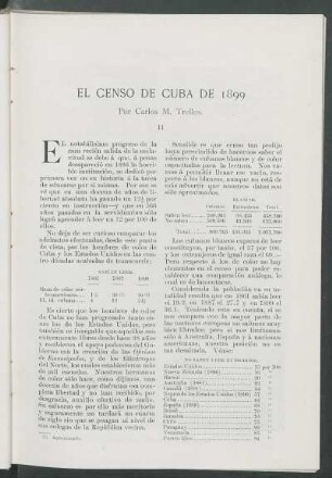 El censo de Cuba de 1899. - II.
