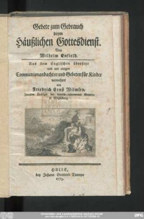 Gebete zum Gebrauch beym Häußlichen Gottesdienst