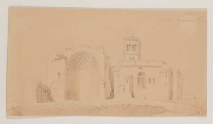 Tempel der Venus und der Roma und Santa Francesca Romana in Rom [aus einem Konvolut von 107 Blatt Architekturstudien und Skizzen einer Italienreise]