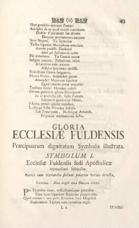 Gloria. Ecclesiæ Fuldensis.