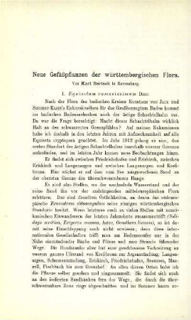 Neue Gefäßpflanzen der württembergischen Flora
