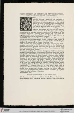 The Final Disposition of the King’s Prize