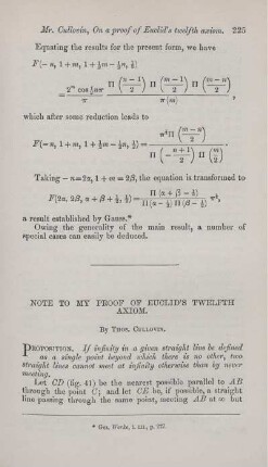 Note to my proof of Euclid's twelfth axiom.